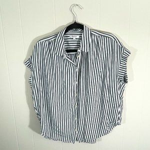 Madewell Central Button Down Shirt - Short Sleeve - Striped - Size Large
